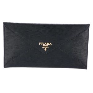 Prada Vitello Envelope Wallet with box and shopping bag